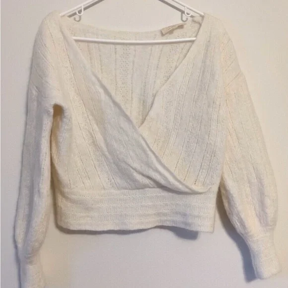 Sezane White V-Neck Sweater - Picture 6 of 6